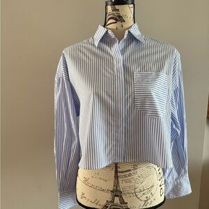 Rag & Bone Light Blue and White Striped Shirt